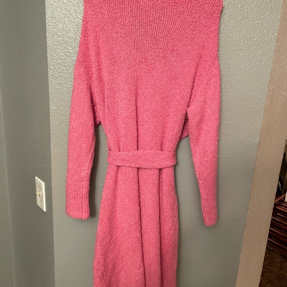 Ashley Stewart pink sweater dress with belt - Picture 2 of 3